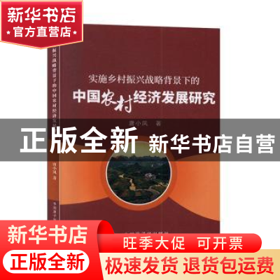 正版 实施乡村振兴战略背景下的中国农村经济发展研究 唐小凤 原