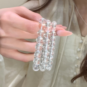 巴西近净体天然白水晶手串补水正品清透素圈转运手链春夏配饰送女朋友老婆情人节七夕生日礼物
