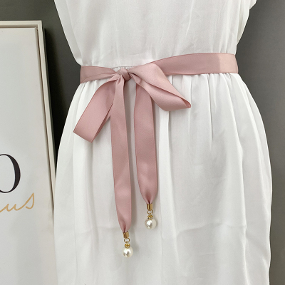 盛世尼曼简约布腰带女士绑带纯色蝴蝶结装饰百搭连衣裙子黑色系带腰绳