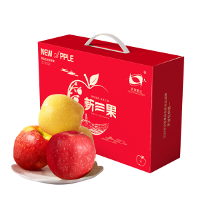 [洛川苹果]新鲜陕西洛川苹果水果混合装 新三果12枚精美礼盒装 瑞香红+维纳斯黄金+红富士苹果 12枚装 B款12枚小果70-80mm
