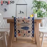 北欧S风棉麻布艺茶几电视柜长条客厅餐厅餐桌布盖巾桌旗 多彩鱼桌旗 定制每米价格