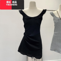 YIBUSHENG风情万种的飞飞袖修身吊带背心连衣裙子女季新款看气质短裙