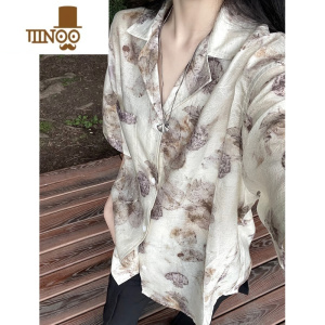 YANXUNOT UGLY 23SS 树纹肌理花瓣立体丝光薄宽松古巴领短袖衬衫男女 浅白 XL预计23号发