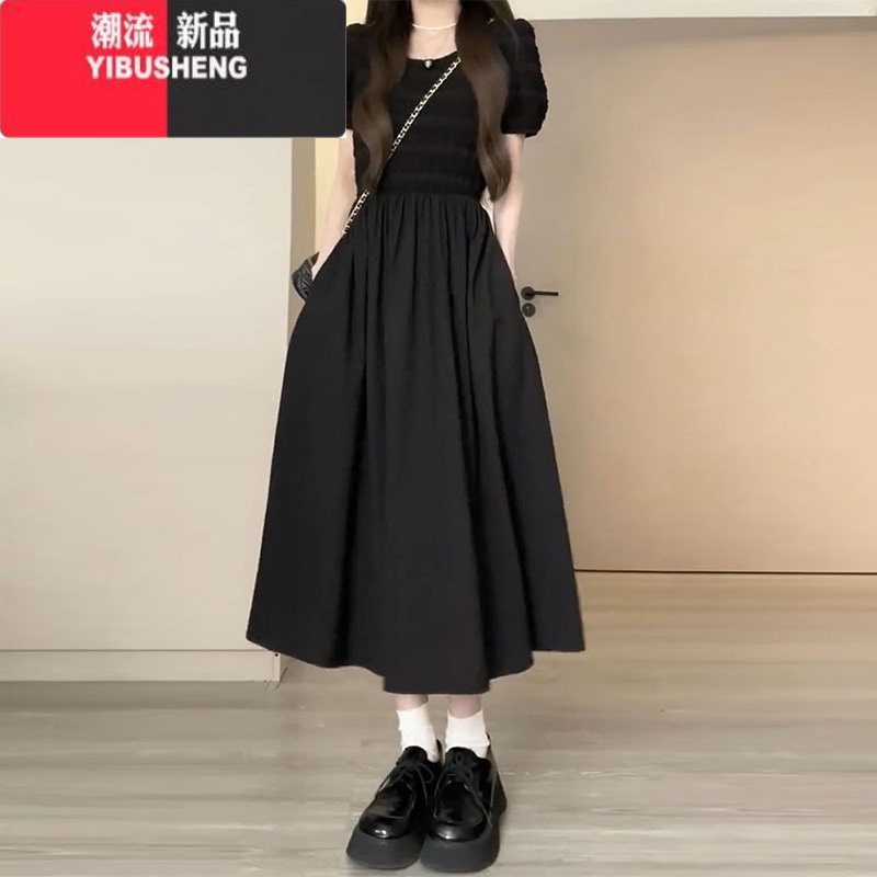 YIBUSHENG2024新款绝美茶歇连衣裙收腰长裙子质感高级感女法式小香温柔风