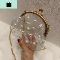 夏天流行高级感百搭单肩包透明贝壳包包女包新款2020斜挎包小包潮NEW LAKE 透明女斜挎包