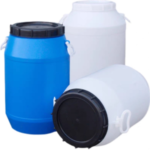 安诺克 塑料桶带盖 圆桶白色加厚 化工桶 60L 单位:个