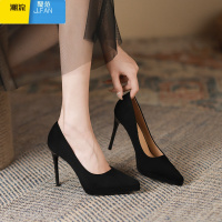 聚范防水台走秀高跟鞋细跟黑色职业浅口尖头单鞋20243新款性感时尚女