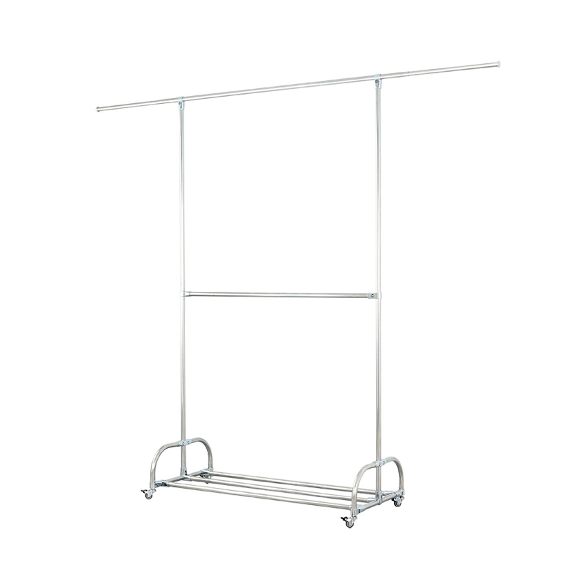 翌嘉YJ-E6-304 304不锈钢晾衣架移动伸缩有鞋架晒衣架 可升降高度款 1200*520*2000