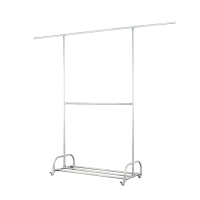 翌嘉YJ-E6-304 304不锈钢晾衣架移动伸缩有鞋架晒衣架 可升降高度款 1200*520*2000