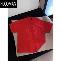 HLCOMAN美式街头夏季新款百搭印花设计短袖T恤男小领口圆领时尚上衣