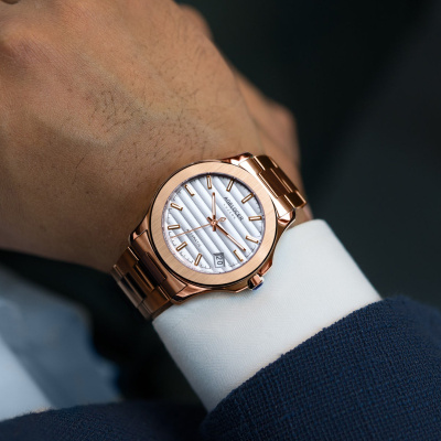 agelocer手表男士时尚自动机械表男防水夜光商务男表冰雪平原奢华金钢带款6301D9均码