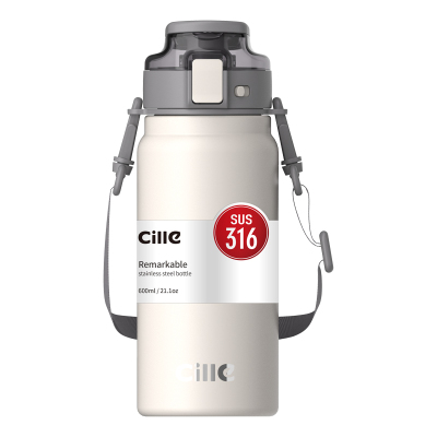 Cille户外便携保温保冷水壶1000ml真空不锈钢防漏设计时尚耐用