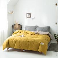 美帮汇简约水洗棉被套单件全棉学生宿舍单双人1.82.0米1.5色全棉被罩