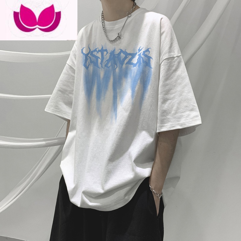 七斓美式短袖男夏季设计感小众潮流百搭t恤港风男装潮牌衣服