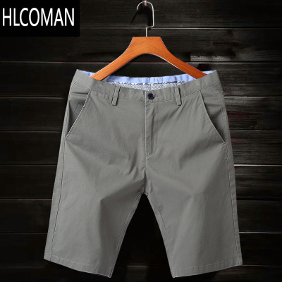HLCOMAN弹力休闲短裤男夏季薄款系皮带质五分裤男士修身裤子中裤潮流