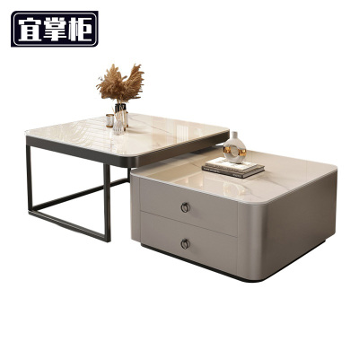 宜掌柜茶几 黑架两抽 张