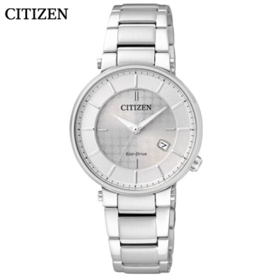 国行西铁城(CITIZEN)手表光动能三折扣日期显示钢表简约时尚女表EW1790-57A