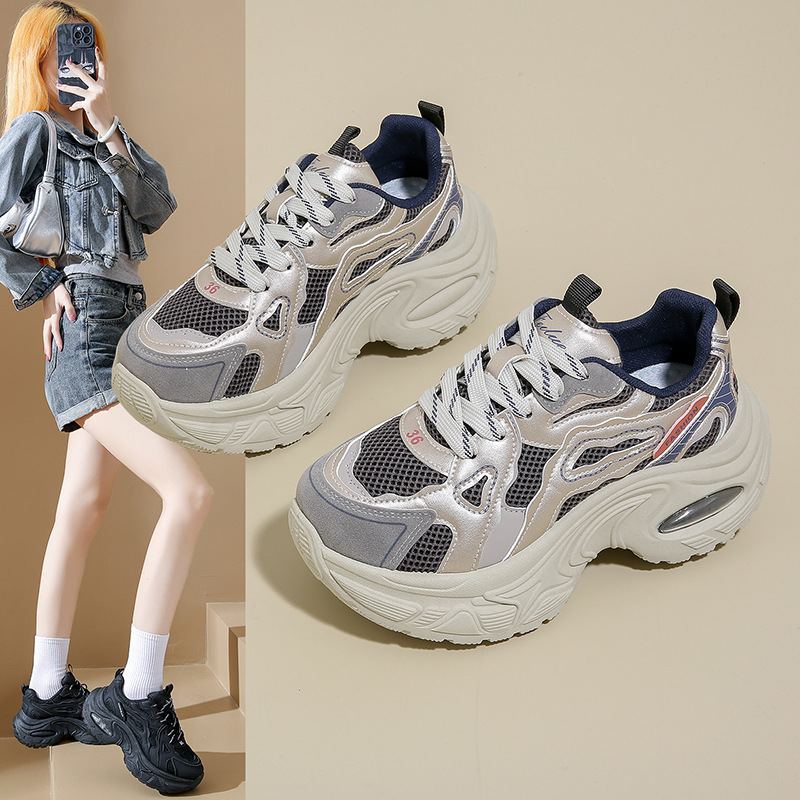 ins韩版新款老爹鞋女秋季跑步休闲鞋厚底增高鞋