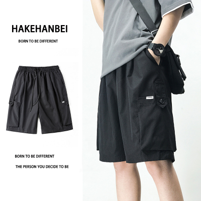 侯七爷(HOUQIYE)工装短裤男士夏季薄款潮流ins宽松休闲裤男运动五分中裤外穿沙滩裤子男装