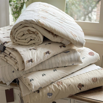 新款60支全棉单层纱大豆被夏被亲肤透气夏凉被纯棉空调被单人被芯