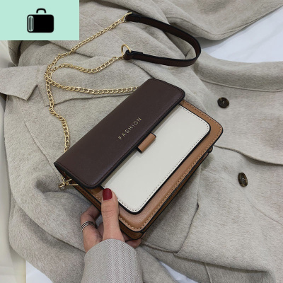 ins超火小包包女2019新款潮百搭撞色学生韩版单肩chic链条斜挎包NEW LAKE女斜挎包