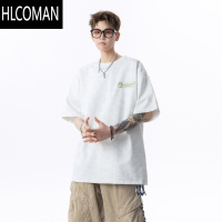 HLCOMAN 美式刺绣短袖t恤男款2025新款夏季穿搭高街宽松半袖上衣
