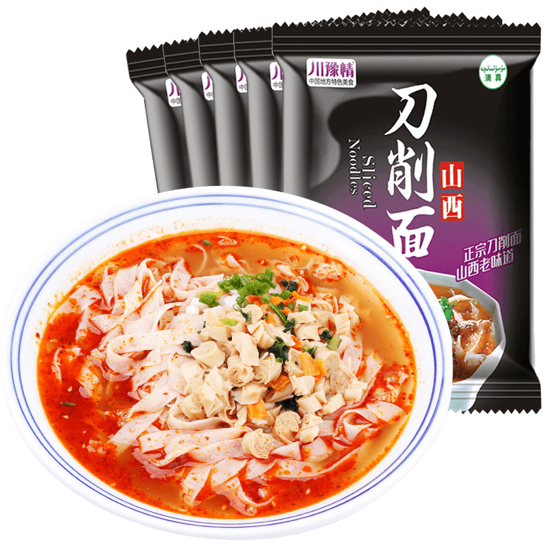 川豫情山西刀削面117g*5袋装 刀削面 酸辣味含调料 手工刀削面片