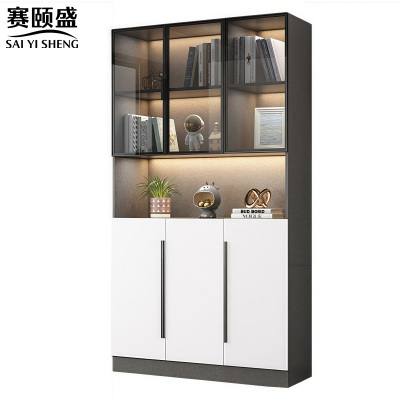 赛颐盛玻璃书柜90*32*200cm台