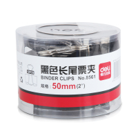 得力文具 黑色票夹 50mm 12个/盒 8561