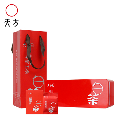 安徽天方茶叶200g天方晒白茶 老树白茶 紧压贡眉 内含8盒*5袋/盒 商务礼盒装 配手提袋