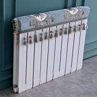 欧式暖气片罩装饰罩子布艺防尘套老式遮挡盖布遮挡帘保护套卫生 清歌蓝色 长度100cm*厚度10cm*高度(含穗)20cm