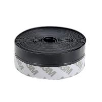 中锦科技 硅胶门窗密封条防风防尘自粘密封胶条 60mm*5米[黑色]卷