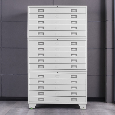 域赢钢钢制铁皮柜1号地图柜底图柜文件柜工程图纸柜收纳柜整套三节