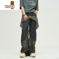 YANXU尾郎的店 星星设计感小众美式复古牛仔裤男ins潮牌欧美高街裤子潮