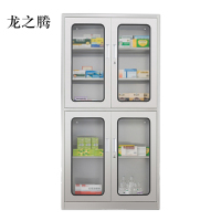 龙之腾文件柜不锈钢柜子储物柜资料柜档案柜带锁文件柜201上下玻文件柜
