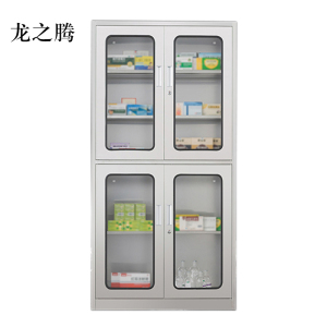 龙之腾文件柜不锈钢柜子储物柜资料柜档案柜带锁文件柜201上下玻文件柜