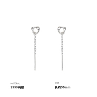 999纯银莫比乌斯简约流苏耳线女耳钉耳环耳饰小众2025新款