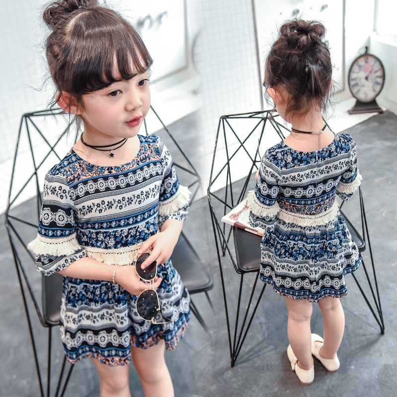 女童夏装3连衣裙2018童装4新款女孩雪纺5宝宝洋气6岁儿童公主裙子