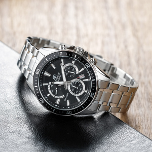 CASIO官方旗舰店卡西欧手表男Edifice海洋之心商务休闲时尚学生防水赛车电子防水皮钢带石英表男EFR-552D