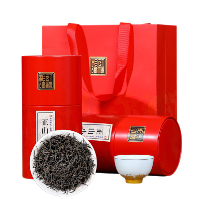 源御露(Yuan Yu Lu)正山小种茶叶 红茶 武夷桐木浓香茶叶 以礼相待红 两罐散装茶500g