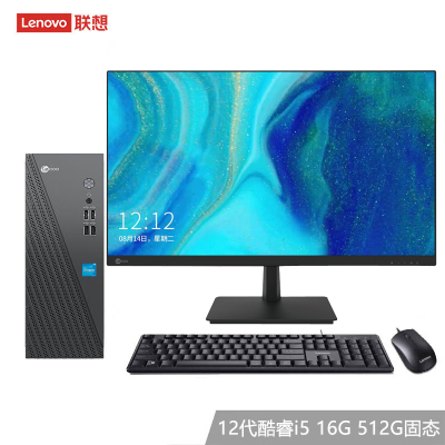 联想(Lenovo)来酷Lecoo 酷310 台式机电脑整机(I3-12100 8G 512G固态硬盘 WIFI Win11试用版)配21.45英寸显示器
