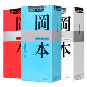 [进口]冈本避孕套30只装超薄款安全套岡本SKIN肤感组合共30片(超润滑10+纯10+激薄10)