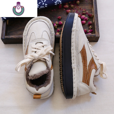 FISHBASKET低帮单鞋女皮日系森女春季大头娃娃鞋厚底防滑手工缝制休闲鞋女休闲鞋