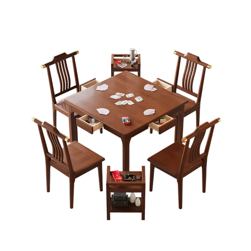 合祥源 QZYH-36 八仙桌一桌四椅 +2个茶水柜 700*700*720mm 单位:套