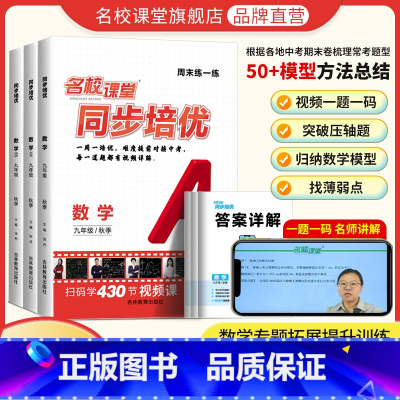 [3本]数学人教版+英语人教版+物理人教版 九年级/初中三年级 [正版]同步培优数学九年级全一册版数学英语物理北师大视频
