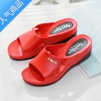 SUNTEK拖鞋女夏外穿夏季韩版休闲厚底高跟舒适防滑增高家居女士凉拖鞋