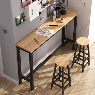 三金鑫 靠墙吧台桌高脚桌家用简约现代小吧台阳台餐桌长条高桌子奶茶店桌