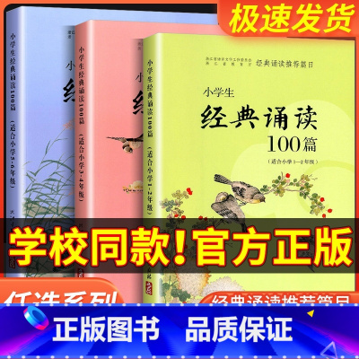 [5-6年级]100篇+优美句子+写作技巧+修辞手法 小学通用 [正版]经典诵读篇目 小学生经典诵读100篇 适合1-2
