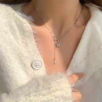 原创s925纯银锆石项链女夏设计感小众颈链气质锁骨链百搭配饰