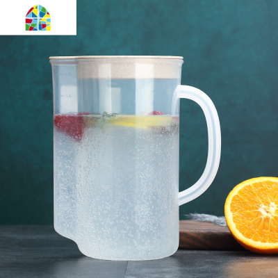 意佳家用北欧凉水壶大容量超大塑料果汁开水冷水壶可爱日式可高温 FENGHOU 冷水壶送四杯子[两套]